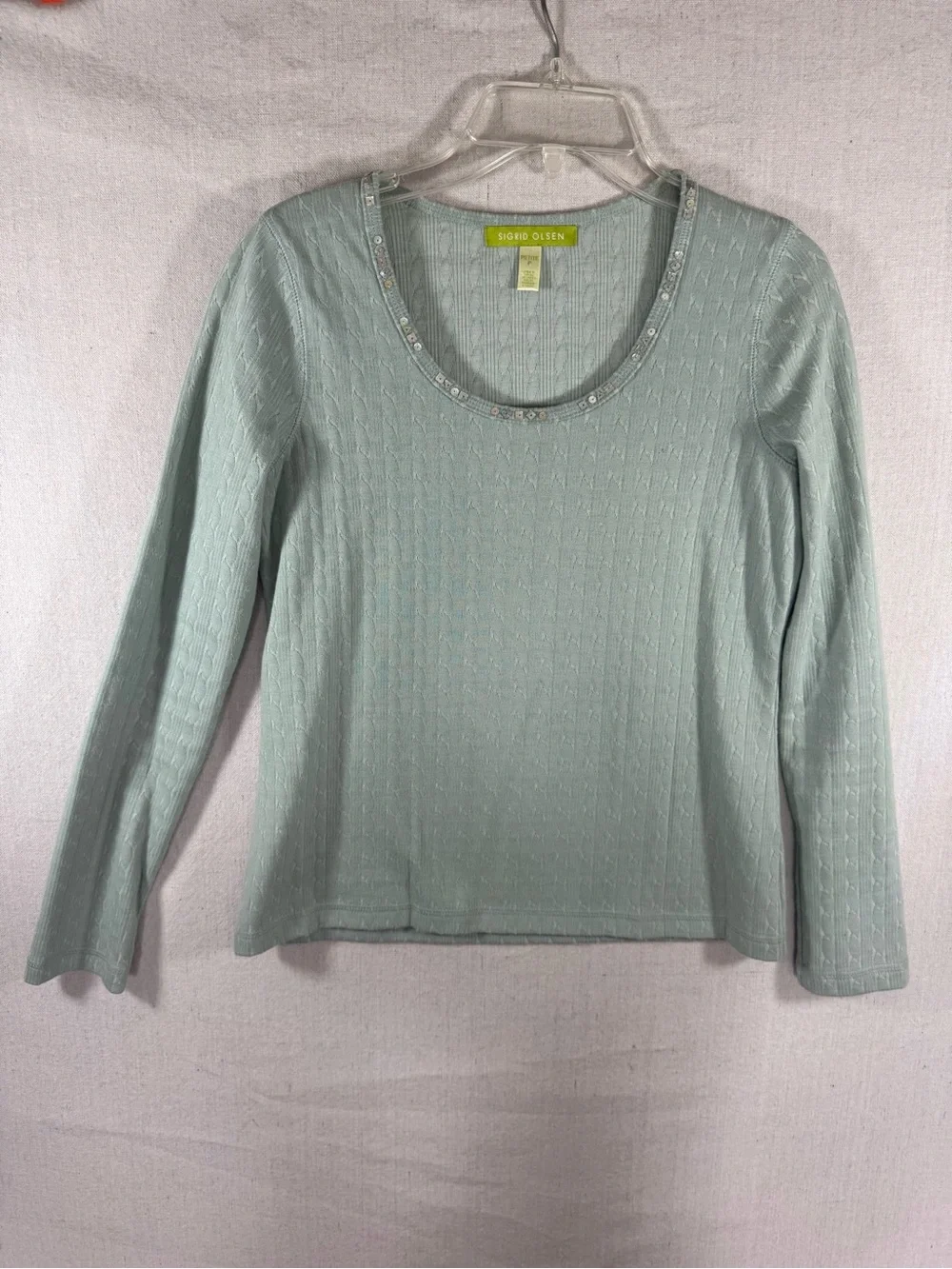 Sigrid Olsen Women’s Petite 2-Piece Set: Suede Knit Zip Jacket & Sequined top